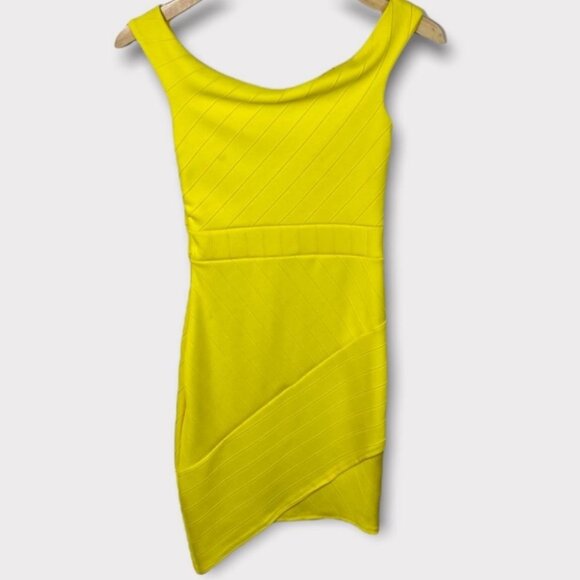 NWT Miss Selfridge Yellow Mini Dress Asymmetric Hem Size 0 New With‎ Tags Boho - Picture 5 of 13